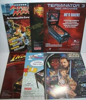 Pinball FLYERS Star Wars Pirates Indiana Jones T3 Simpsons Attack From Mars #38